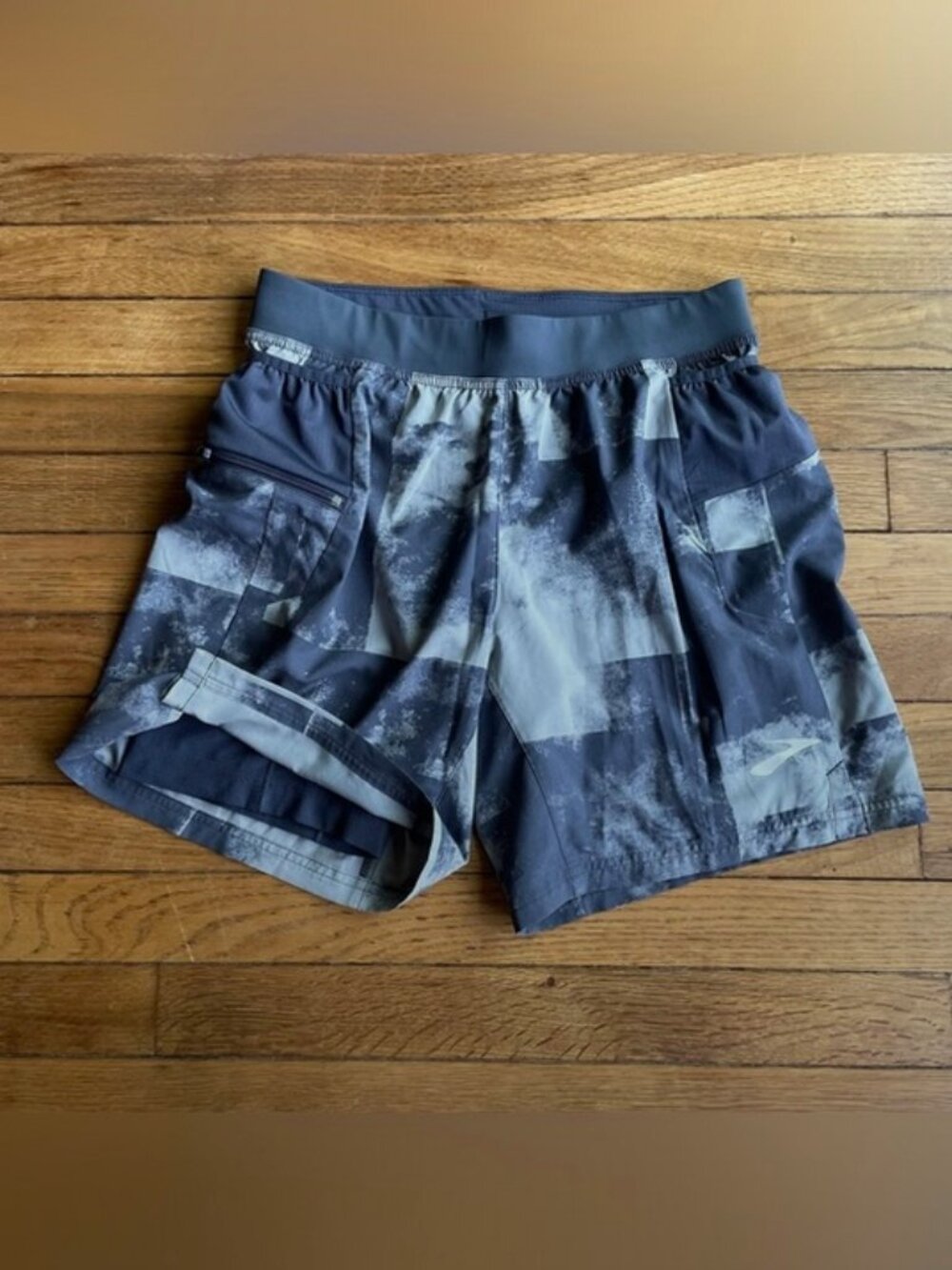 Brooks Sherpa 7" 2-in-1 Shorts Fully Lined Mens Sz XS Gray Athletic Running Yoga